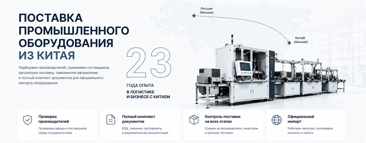 Поиск и доставка оборудования из Китая под ключ